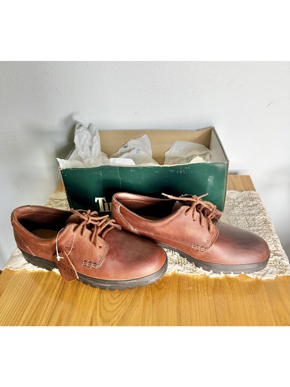 Timberland 96002 Mens Sz 11M Waterproof Leather Oxford Preppy Shoes Brown Lace